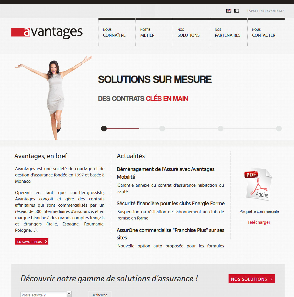Création site internet à Monaco pour AVANTAGES, assurances affinitaires