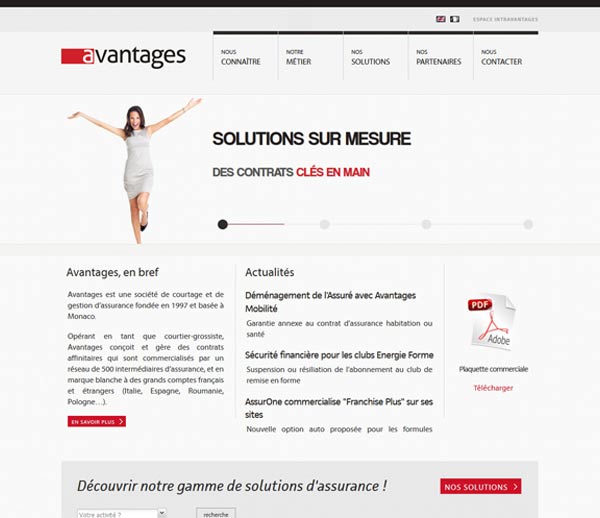Création site internet à Monaco pour AVANTAGES, assurances affinitaires