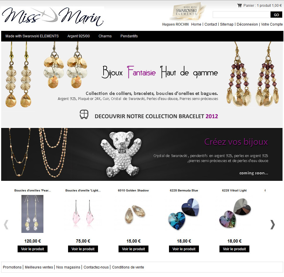Création site e-commerce à Nice pour Miss Marin Bijoux