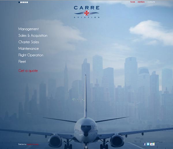 Création site internet à Malte pour CARRE Aviation