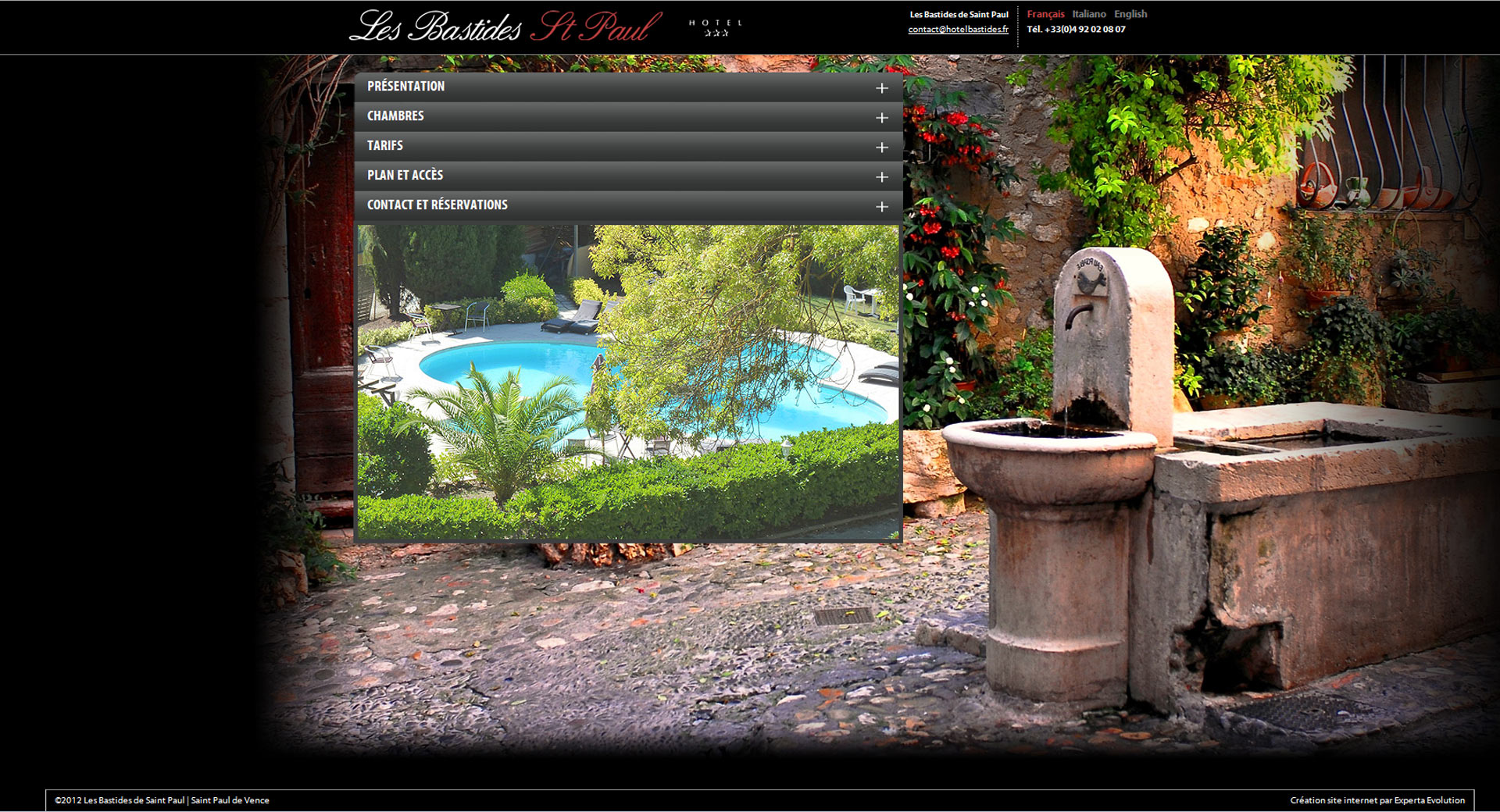 Création site internet à Saint Paul de Vence pour l'Hôtel Les Bastides Saint Paul